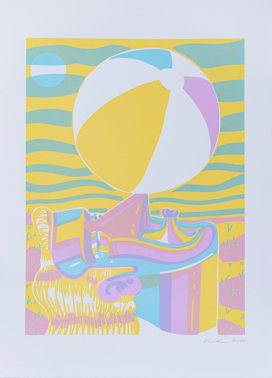 Beach Ball, 2025, silkscreen print, 70x50cm with free  Ouch*#^?!