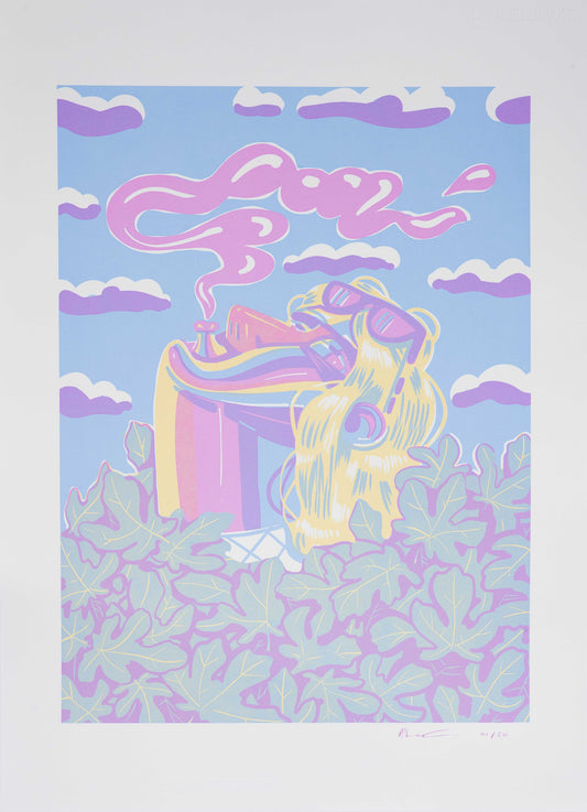 Smoke signal, 2025, silkscreen print, 70x50cm with  Ouch*#^?!